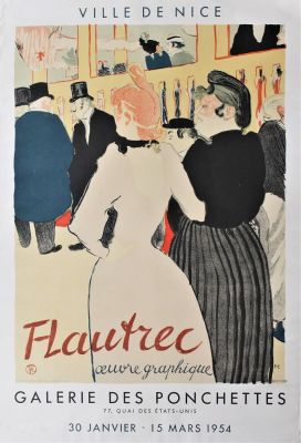 Henri Toulouse Lautrec. "Ville de Nice", manifesto mostra HTLautrec oeuvre graphique, stampatore 