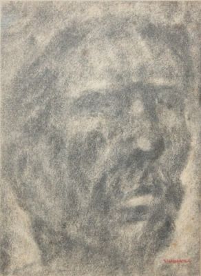 Giandante X (1899-1984). "senza titolo", matita su carta, cm 30x21, firma