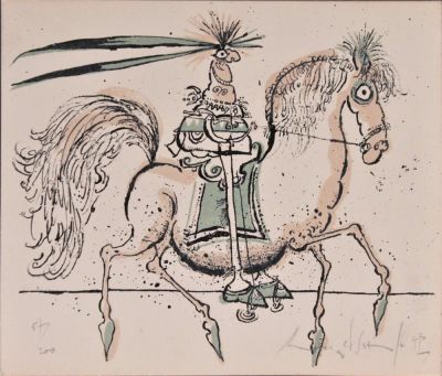 Ronald Searle (1920-2011). "senza titolo", litografia, cm 15x18, firma, es. 57/200, eseguito nel 1970