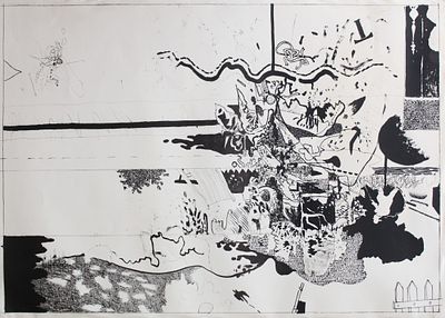 Gianfranco Ferroni (1927-2001). "senza titolo", litografia, cm 49.5x69, firma, eseguita nel 1965 