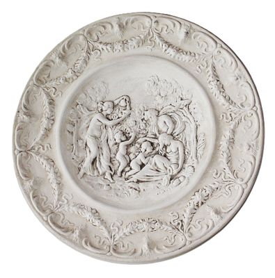 Piatto. "senza titolo", piatto in gesso, diametro 36 cm