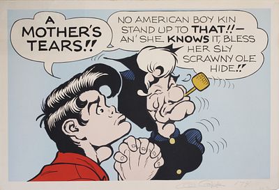 Al Capp - Alfred Gerald Caplin (1909-1979). "Mother's tears", serigrafia, foglio cm 75x52 