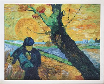 Vincent van Gogh (1853-1890). "senza titolo", serigrafia materica tela su tavola, cm 40x50, in 