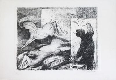 Salvatore Fiume (1915-1997). "senza titolo", litografia, cm 70x100, firma, es. 58/99