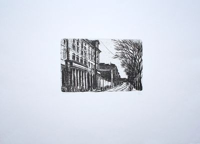 Alberto Ziveri (1908-1990). "senza titolo", incisione, foglio cm 46.5x65, lastra cm 16x25, firma 