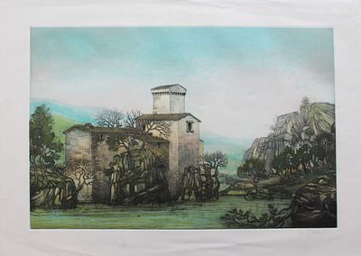 Mario Bonechi (1944). "senza titolo", acquaforte acquatinta, foglio cm 70x50, lastra cm 39x59 