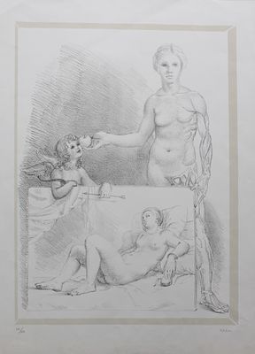 Autore sconosciuto. "senza titolo", litografia, foglio cm 50x70, firma, es. 56/60