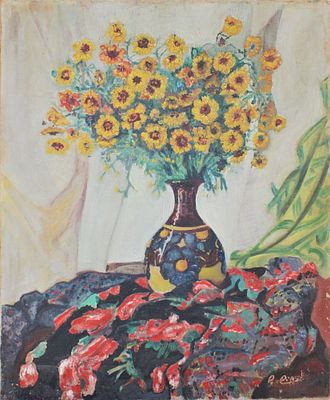 Autore Sconosciuto. "senza titolo", olio su tela, cm 55x46, firma, non in cornice