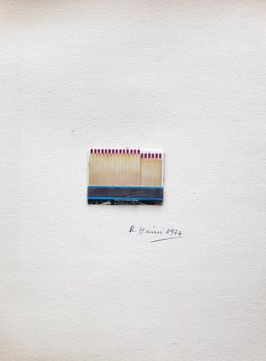 Raymond Hains (1926-2005). "Saffa", fiammiferi su cartoncino, cm 37.5x28, eseguita nel 1974 