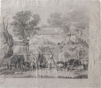 Autore Sconosciuto. "senza titolo", disegno a matita XIX secolo, cm 42x47