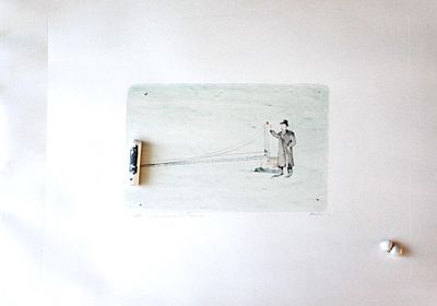 Giorgio Bonelli (1941-1986). "senza titolo", litografia e collage, foglio cm 66x96, firma, es. 32/80