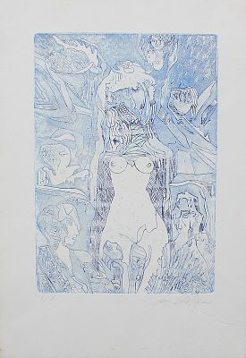 Autore sconosciuto. "senza titolo", acquaforte acquatinta, foglio cm 50x35, firma, I / X