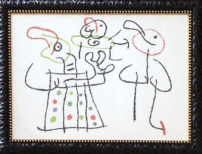 Joan Mir&ograve; (1893-1983). "Ubu aux Baleares III", litografia del 1971, foglio cm 65.5x49.5, firma 