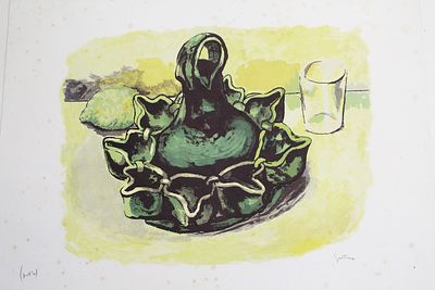 Renato Guttuso (1911-1987). "senza titolo", litografia, foglio cm 70x50, firma, es. P.d.A.