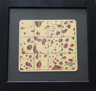 Gilbert & George. "bleeding", riproduzione serigrafica dell'opera originale in scala ridotta, cm 