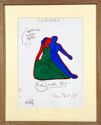 Marco Lodola “Senza titolo” - Marco Lodola (1955) “Untitled” Markers on cardboard, 33 x 24 cm. 