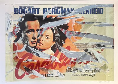 Mimmo Rotella “Casablanca” - Mimmo Rotella (1918-2006) “Casablanca” Serigraph collage, 100x70 cm. 