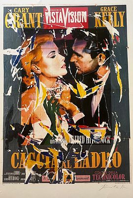 Mimmo Rotella “Caccia al ladro” - Mimmo Rotella (1918-2006) “To Catch a Thief” Serigraph collage 