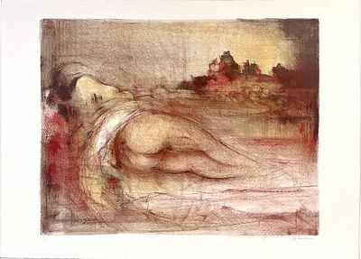 Giuseppe Ajmone “Senza titolo” - Giuseppe Ajmone (1923-2005) “Untitled” Color lithograph on paper 