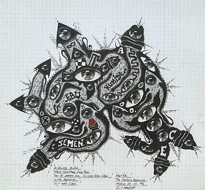 Guy Harloff “About life...” 1974 - Guy Harloff (1933-1991) “About life...” 1974. Collage and inks. 