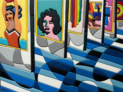 Ugo Nespolo “Popismo” - Ugo Nespolo (1941) “Popism” Acrylics on wood, 30 x 40 cm. Signed lower 