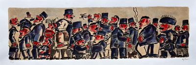 Franz Borghese “La folla” - Franz Borghese (1941-2005) “The Crowd” Silkscreen on paper, 34 x 100 
