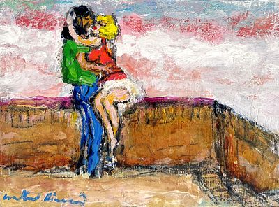 Walter Piacesi “Gli Innamorati” 2014 - Walter Piacesi (1929-2022) "Gli Innamorati" 2014 oil on 