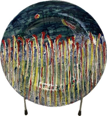 Mario Schifano “Campo di grano” - Mario Schifano (1934-1998) “Field of Wheat” Ceramic plate, 50 