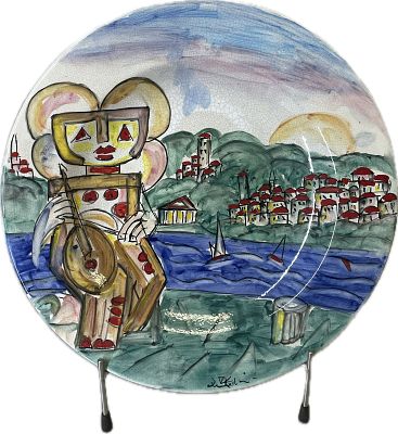 Ibrahim Kodra “Senza titolo” 1991 - Ibrahim Kodra (1918-2006) “Untitled” Ceramic plate, 50 cm. 