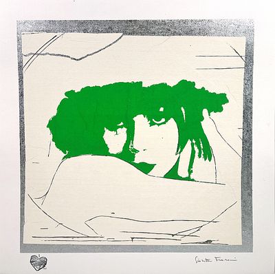 Giosetta Fioroni “Doppio liberty green” - Giosetta Fioroni (1932) “Double Liberty green” Textured 