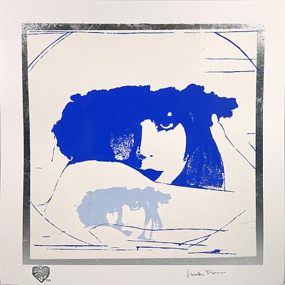 Giosetta Fioroni “Doppio liberty blu” - Giosetta Fioroni (1932) “Double Liberty blue” Textured 