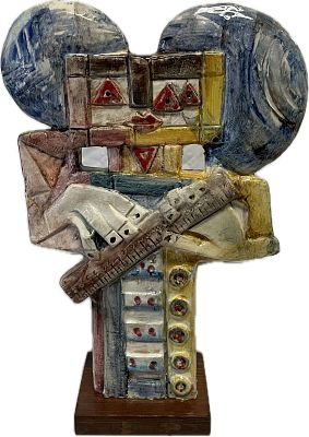 Ibrahim Kodra “Totem” - Ibrahim Kodra (1918-2006) “Totem” Ceramic sculpture, 43 x 28 cm. Signed on 