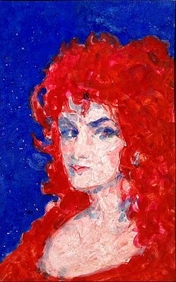 Aligi Sassu “Gabriella” 1990 - Aligi Sassu (1912-2000)“Gabriella” 1990Olio e acrilico su cartone 