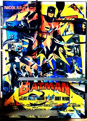 Mimmo Rotella “Batman” 2004 - Mimmo Rotella (1918-2006)“Batman” 2004Libreria, stampa di d&egrave;collage 