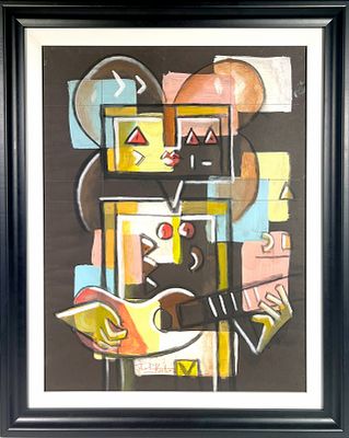 Ibrahim Kodra “Senza titolo” ‘80 - Ibrahim Kodra (1918-2006)“Senza titolo” ‘80Tecnica mista su 