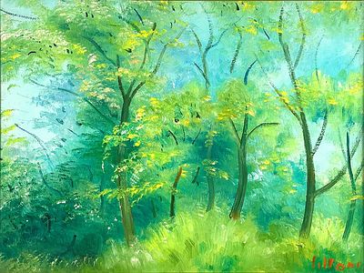 Umberto Lilloni “Bosco a primavera” 1966 - Umberto Lilloni (1898-1980)“Bosco a primavera” 1966 