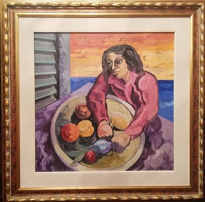 Saverio Tereruso “Al tavolo” 2002 - Saverio Terruso (1939-2003)“Al tavolo” 2002Olio su tela, cm 