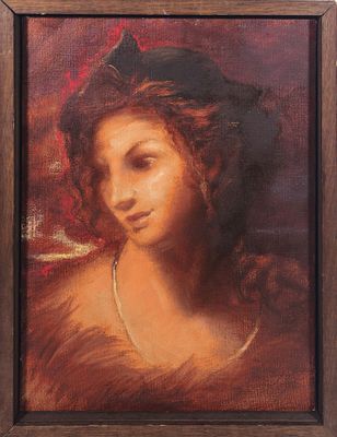 Omar Galliani “Notturno” 1985 - Omar Galliani (1954)“Notturno” 1985Olio su tela, cm 40x30Firma 