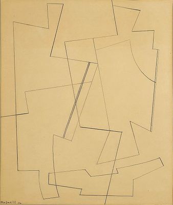 Alberto Magnelli “Senza titolo” 1954 - Alberto Magnelli (1888-€1971)“Senza titolo” 1954Disegno su 