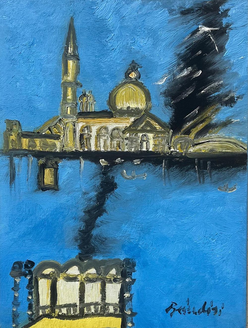 Remo Brindisi “Venezia” - Remo Brindisi (1918-€1996)
“Venezia”
Olio su tela, cm 40x30
Firma in 