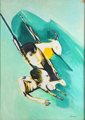 Remo Brindisi “Pastorale” 1972 - Remo Brindisi (1918-€1996)“Pastorale” 1972tempera su carta 