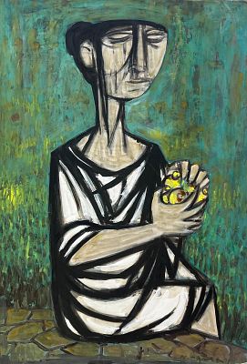 Giuseppe Migneco - Giuseppe Migneco (1903-€1997)“Senza titolo”Tecnica mista su carta intelata, cm 