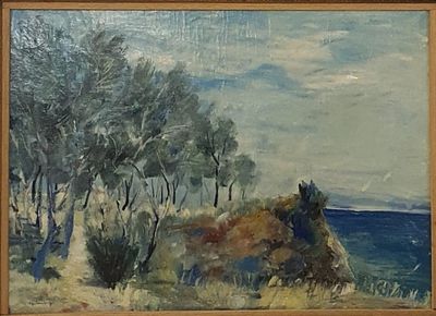 Adrano Spilinbergo “Paesaggio” ‘50 - Adriano Spilinbergo (1908-€1975)“Paesaggio” ‘50Olio su tela 