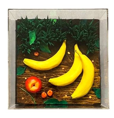 Piero Gilardi “Banane” - Piero Gilardi (1942-€2023)“Banane”Poliuretano espanso dipinto, entro teca 