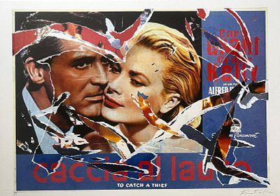 Mimmo Rotella “Caccia al ladro” - Mimmo Rotella (1918-€2006)“Caccia al ladro”Serid&egrave;collage, cm 