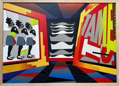Ugo Nespolo “Not so tame” - Ugo Nespolo (1941)“Not so tame”Tecnica mista su hdf, cm 52x72Firma in 
