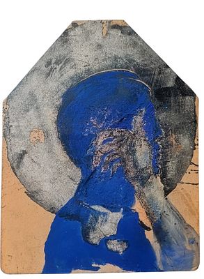 Bruno Ceccobelli “Ritratto nel blu” - Bruno Ceccobelli (1952)“Ritratto nel blu”tecnica mista su 