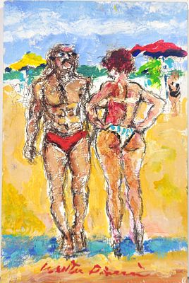Walter Piacesi “Bagnanti” 2013 - Walter Piacesi (1929-2022)“Bagnanti” 2013Olio su tavola, cm 