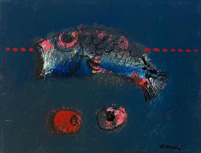 Manlio Bacosi “Pesce” 1979 - Mario Bacosi (1921-1998)“Pesce” 1979Olio su tela, cm 40x30Firma, data 