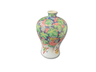 Jarrão Louça Chinesa com padrão floral. Ornamentação de consolas, aparadores, cómodas.